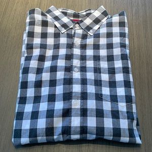 Goodthreads Men’s Button Down Standard Fit Medium Black/White Checker